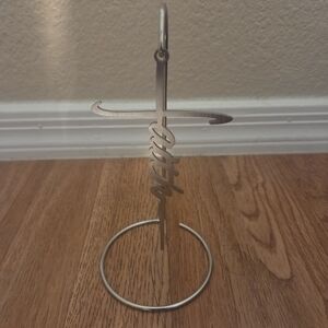 Decorative Faith Cross Self Hanging With Base